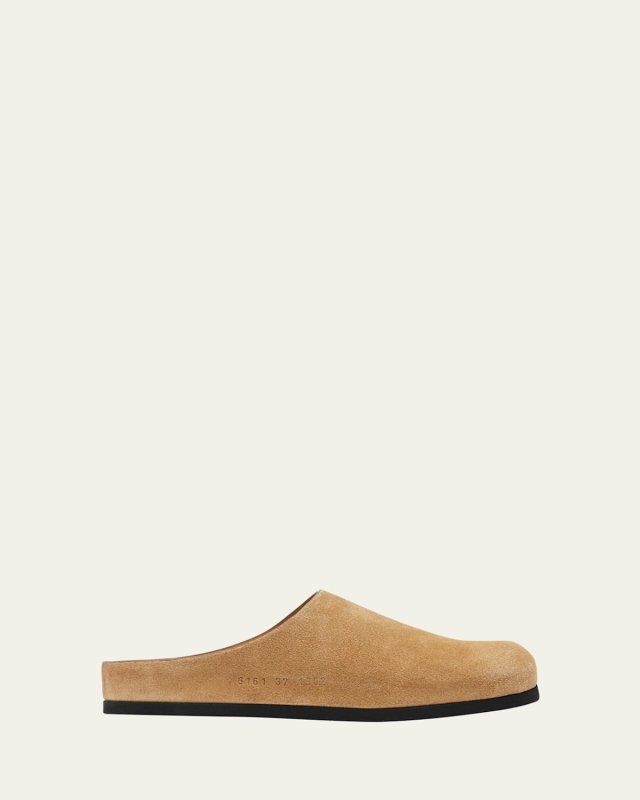 Calf Suede Slipper Clogs